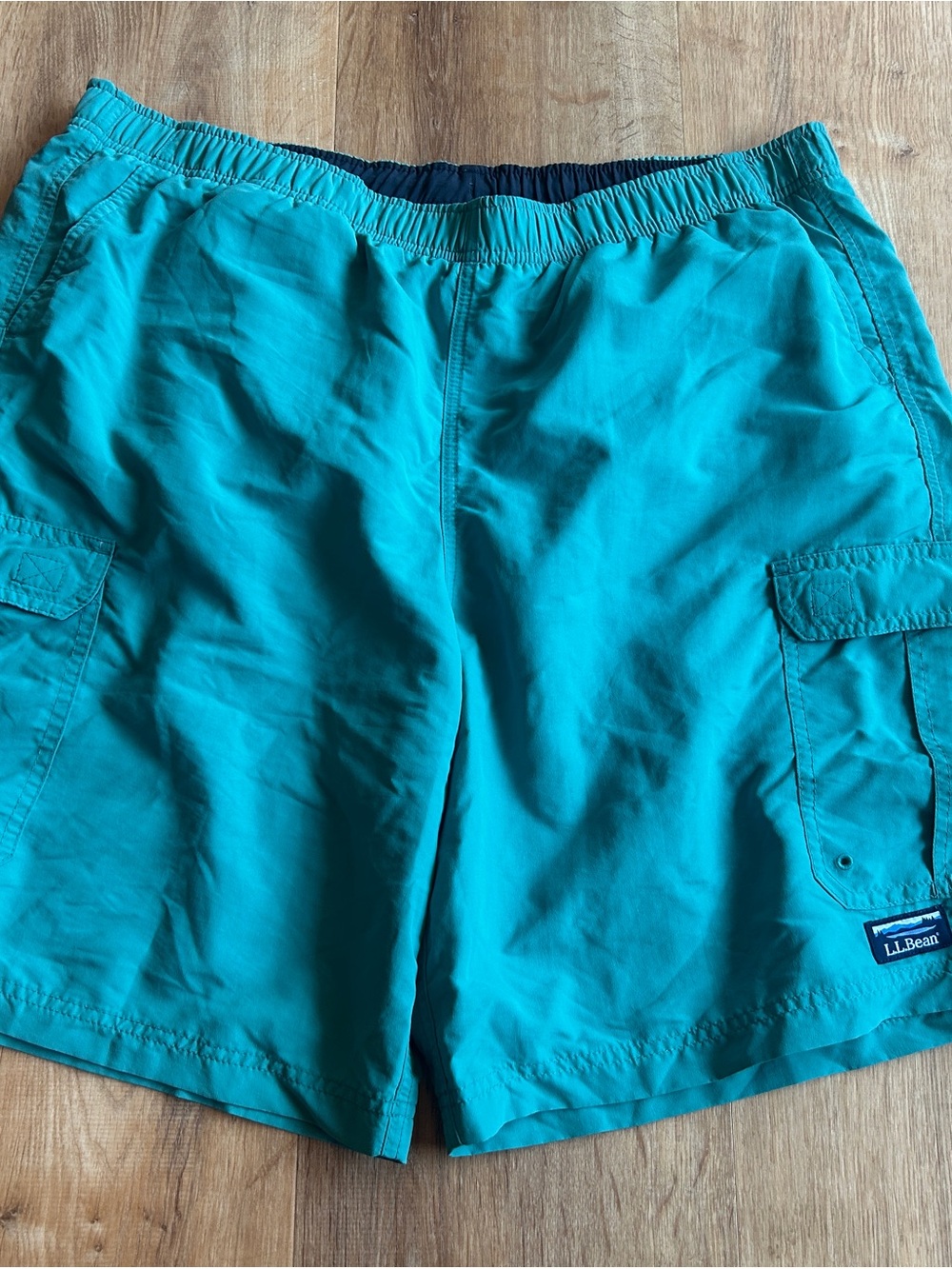 L.L. Bean Turquoise Men's Cargo Swim Trunks XL